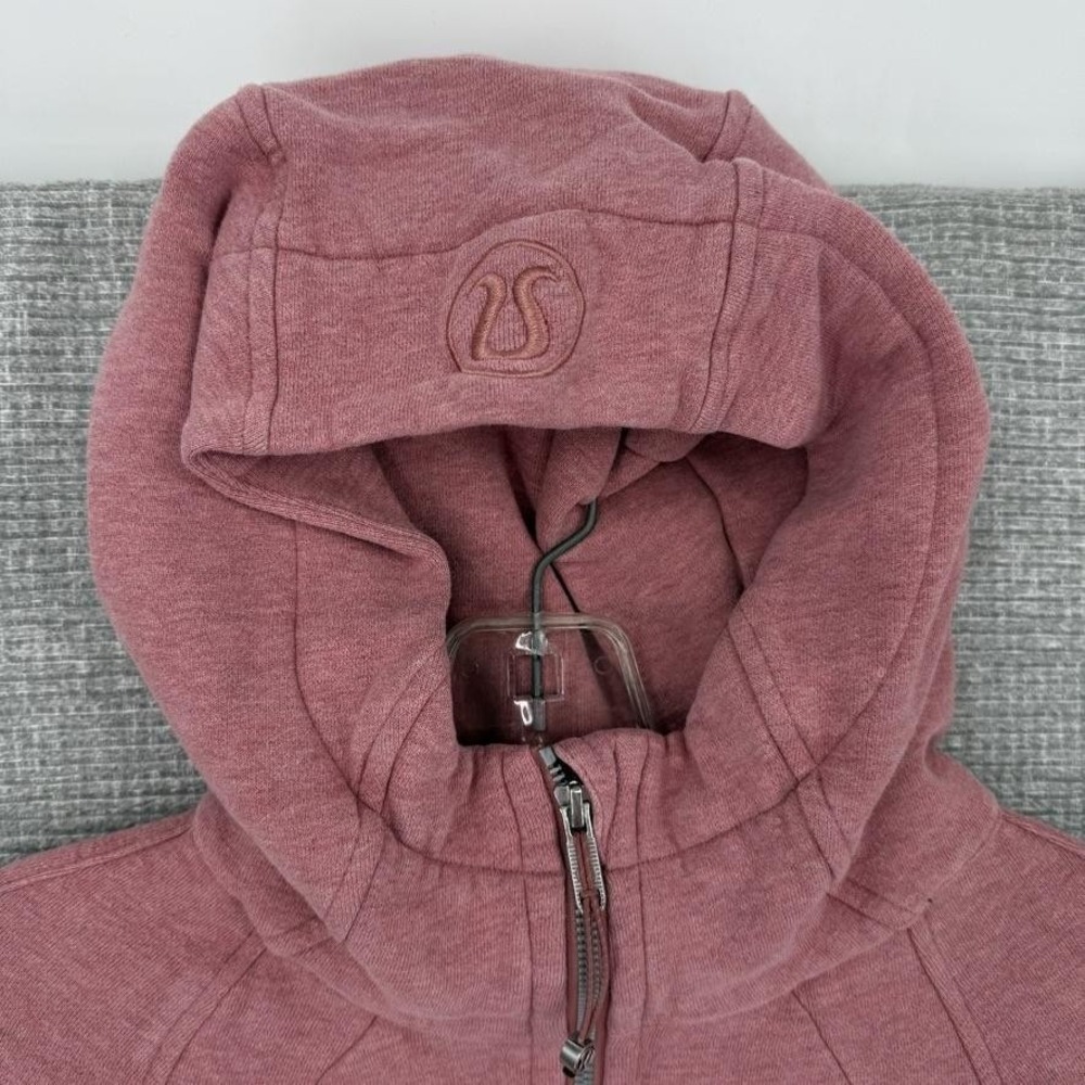 Lululemon Full Zip Hoodie Women Size 8 Pink Fleece Cotton Polyester Slim - Picture 5 of 12